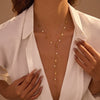Wholesale Tassel Imitation Pearl Ychain Necklace Stainless Steel 18K Electroplated Geometric Style Jewelry For Women