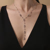 Wholesale Tassel Long Clavicle Necklace Double Chain Fashionable Elegant Highgrade Stainless Steel Geometric 18K Gold Electroplated Jewelry For Women