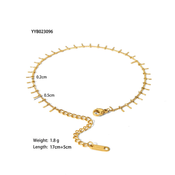 Wholesale Tassel Necklace And Anklet In Wave Pattern For Women Made Of High Grade Stainless Steel With Vacuum Real Gold In Pvd Furnace Treatment