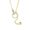 Wholesale Tassel Necklace Sterling Silver 925 Geometric Striped Electroplated Double Ring Loop Cross Chain For Women