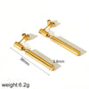 Wholesale Tassel Titanium Steel And 18K Gold Earrings With Geometric Pattern And Electroplating Treatment