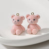 Wholesale Teddy Bear Pendant Handmade Earrings Jewelry Accessories With Plastic Resin Material And Flocking Treatment