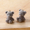 Wholesale Teddy Bear Pendant Handmade Earrings Jewelry Accessories With Plastic Resin Material And Flocking Treatment