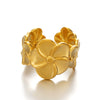 Wholesale Thick Open Flower Ring In French Retro Style Stainless Steel With Electroplating For Women