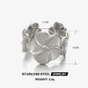 Wholesale Thick Open Flower Ring In French Retro Style Stainless Steel With Electroplating For Women
