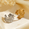 Wholesale Thick Open Flower Ring In French Retro Style Stainless Steel With Electroplating For Women
