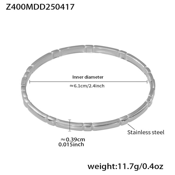 Wholesale Thin Circle Stainless Steel 18K Gold Plated Stacked Bracelet With Electroplating Process