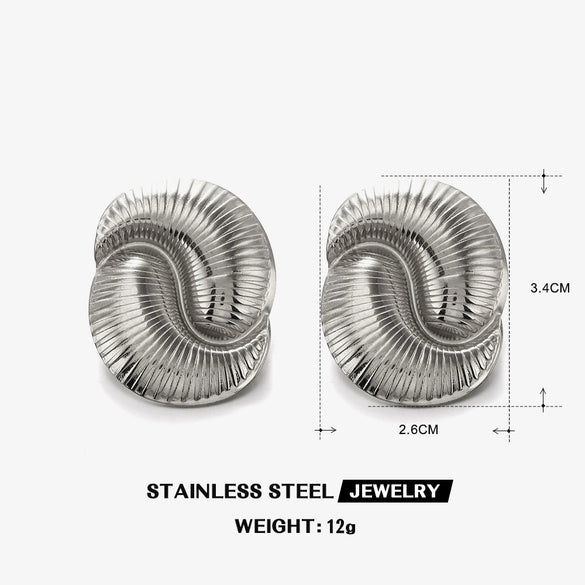 Wholesale Threaded Earrings Stainless Steel Geometric Electroplated Minimalist Women's
