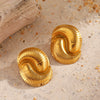Wholesale Threaded Earrings Stainless Steel Geometric Electroplated Minimalist Women's