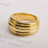 Wholesale Threaded Finger Ring Titanium Steel 18K Gold Plated Personality Flower Design