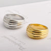 Wholesale Threaded Finger Ring Titanium Steel 18K Gold Plated Personality Flower Design