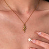 Wholesale Three Dimensional Rose Pendant Necklace With O Chain Made Of Stainless Steel And Titanium Steel Vacuum Real Gold Electroplated In Pvd Furnace Flower Pattern For Women