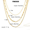 Wholesale Three Layer Stainless Steel Box Chain Necklace With Geometric Design 18K Gold Plated By Vacuum Real Gold Electroplating In Pvd Furnace For Women