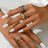 Wholesale Threeinone Hollowout Diamondstudded Oildrip Stainless Steel Ring With Geometric Shape Electroplated For Unisex