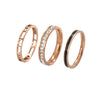 Wholesale Threeinone Hollowout Diamondstudded Oildrip Stainless Steel Ring With Geometric Shape Electroplated For Unisex