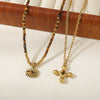 Wholesale Tiger Eye Stone And Stainless Steel Geometric Vintage Handmade Necklace For Women