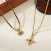 Wholesale Tiger Eye Stone And Stainless Steel Geometric Vintage Handmade Necklace For Women