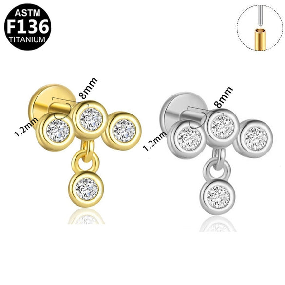 Wholesale Titanium Alloy Geometric Star Stud Earrings With Electroplating And Minimalist Highend Piercing Design For Unisex
