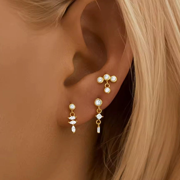 Wholesale Titanium Alloy Geometric Star Stud Earrings With Electroplating And Minimalist Highend Piercing Design For Unisex