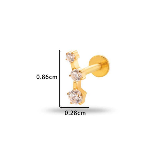 Wholesale Titanium Alloy Geometric Style Electroplated Ear Bone Nail Puncture Jewelry