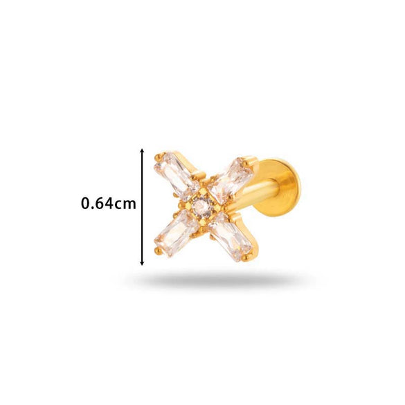 Wholesale Titanium Alloy Geometric Style Electroplated Ear Bone Nail Puncture Jewelry