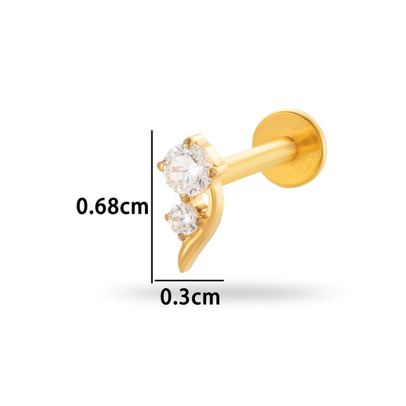 Wholesale Titanium Alloy Geometric Style Electroplated Puncture Jewelry For Women