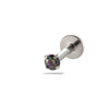 Wholesale Titanium Alloy Geometric Style Inlaid Colored Zircon Plugin Push Pin Bar Lip Nail Ear Bone Nail Ear Nail Puncture Jewelry For Women