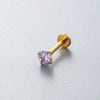 Wholesale Titanium Alloy Geometric Style Inlaid Colored Zircon Plugin Push Pin Bar Lip Nail Ear Bone Nail Ear Nail Puncture Jewelry For Women