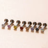 Wholesale Titanium Alloy Geometric Style Inlaid Colored Zircon Plugin Push Pin Bar Lip Nail Ear Bone Nail Ear Nail Puncture Jewelry For Women