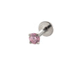 Wholesale Titanium Alloy Geometric Style Inlaid Colored Zircon Plugin Push Pin Bar Lip Nail Ear Bone Nail Ear Nail Puncture Jewelry For Women