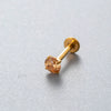 Wholesale Titanium Alloy Geometric Style Inlaid Colored Zircon Plugin Push Pin Bar Lip Nail Ear Bone Nail Ear Nail Puncture Jewelry For Women