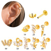Wholesale Titanium Alloy Heart Shape Electroplated Women's Cartilage Puncture Earrings