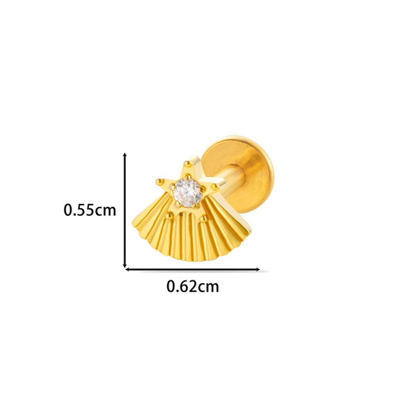 Wholesale Titanium Alloy Heart Shape Electroplated Women's Cartilage Puncture Earrings