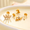 Wholesale Titanium Alloy Heart Shape Electroplated Women's Cartilage Puncture Earrings