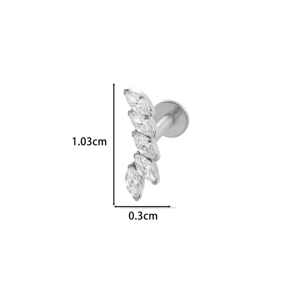 Wholesale Titanium Alloy Heart Shape Electroplated Women's Cartilage Puncture Earrings