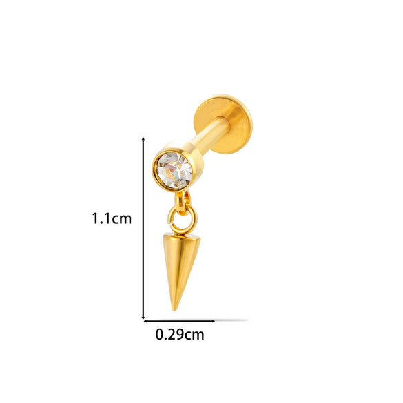 Wholesale Titanium Alloy Heart Shape Electroplated Women's Cartilage Puncture Earrings