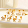 Wholesale Titanium Alloy Heart Shape Electroplated Women's Cartilage Puncture Earrings