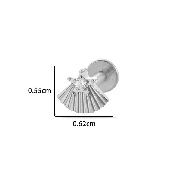 Wholesale Titanium Alloy Heart Shape Electroplated Women's Cartilage Puncture Earrings