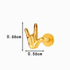 Wholesale Titanium Alloy Heart Shape Piercing Jewelry For Women Electroplated Inner Tooth Screw Rod Lip Nail Ear Bone Nail