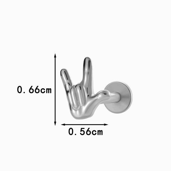 Wholesale Titanium Alloy Heart Shape Piercing Jewelry For Women Electroplated Inner Tooth Screw Rod Lip Nail Ear Bone Nail
