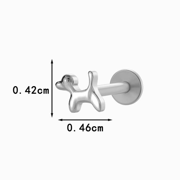 Wholesale Titanium Alloy Heart Shape Piercing Jewelry For Women Electroplated Inner Tooth Screw Rod Lip Nail Ear Bone Nail