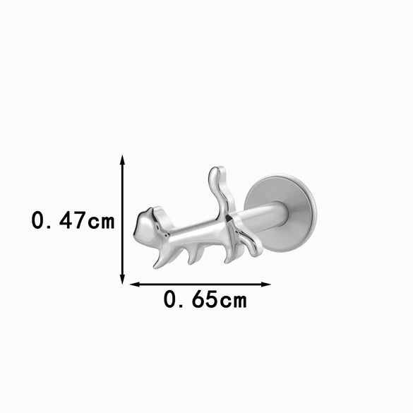 Wholesale Titanium Alloy Heart Shape Piercing Jewelry For Women Electroplated Inner Tooth Screw Rod Lip Nail Ear Bone Nail