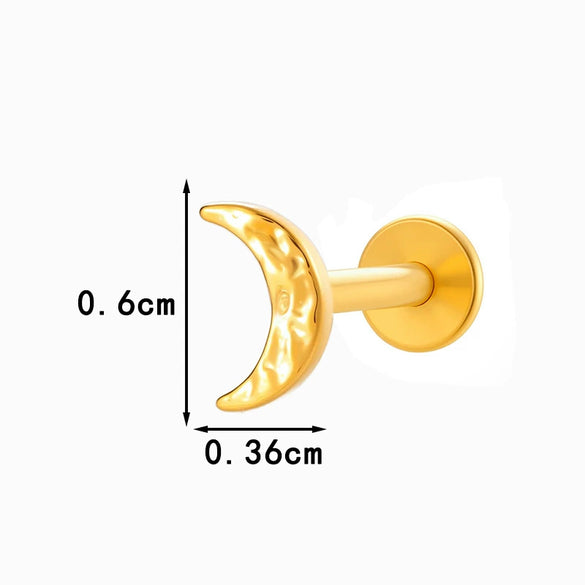 Wholesale Titanium Alloy Heart Shape Piercing Jewelry For Women Electroplated Inner Tooth Screw Rod Lip Nail Ear Bone Nail
