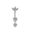 Wholesale Titanium Alloy Heartshaped Zircon Navel Ring For Unisex