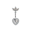 Wholesale Titanium Alloy Heartshaped Zircon Navel Ring For Unisex