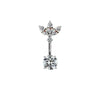 Wholesale Titanium Alloy Heartshaped Zircon Navel Ring For Unisex