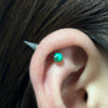 Wholesale Titanium Alloy Inlaid Gem Geometric Style Pointed Cone Ear Nail For Unisex