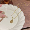 Wholesale Titanium Steel Alloy Geometric Pattern Cross Chain Necklace With Electroplated Simple Pendant For Women