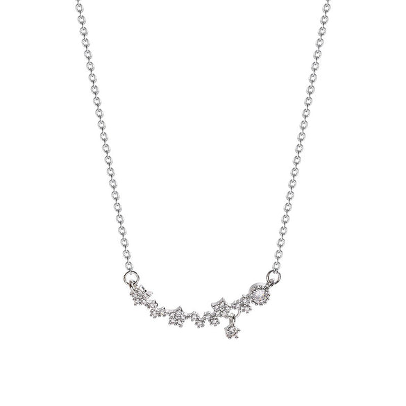 Wholesale Titanium Steel And Alloy Small Flower Pendant Necklace With Diamond Design For Women