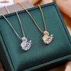 Wholesale Titanium Steel And Copper Animal And Zodiac Geometric Pattern Electroplated Women's Minimalist Niche Collarbone Necklace